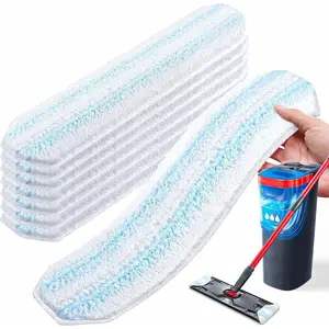 Mop Pad Replacements Compatible with  H2prO Flat Mop System, 8 Pack Machine Washable  Microfiber Heads, Wet Dry Cleaning Pads for  Floor Types