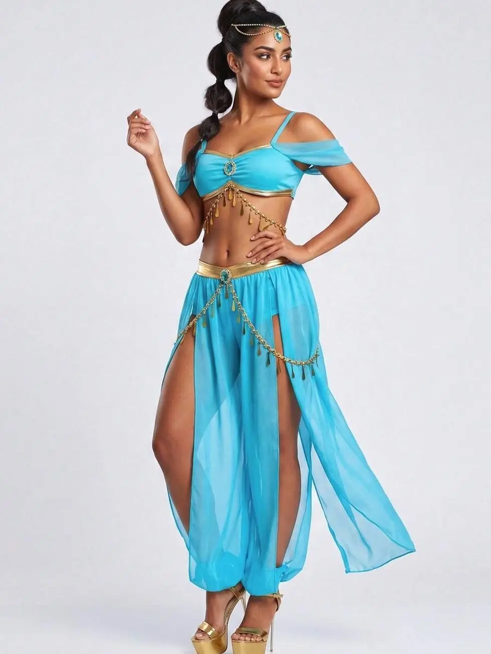Women's Arabian Princess Costume, Elegant Adult Princess Cosplay Dress, Middle Eastern Inspired Party Outfit, Fancy Dress