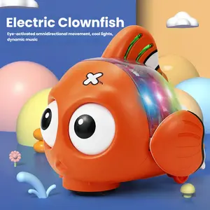 Electric Clownfish with omni-drive, auto-turn, and flashing lights. 3+ kids navigate it through “obstacle courses,” dancing to music—every successful turn brings proud smiles. Christmas toy that blends fun & STEM skills!Jingle Bumps & Giggles!robo fish