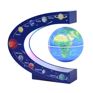 9-Star Maglev Globe, Solar System Display Creative Earth Model, Home Decor Fengshui Ornament for Enterprise Activity Gifts