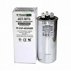 TRADEPRO TP-CAP-40/5/440R - Run Capacitor, 40/5/440 VAC, Round, Dual Rated