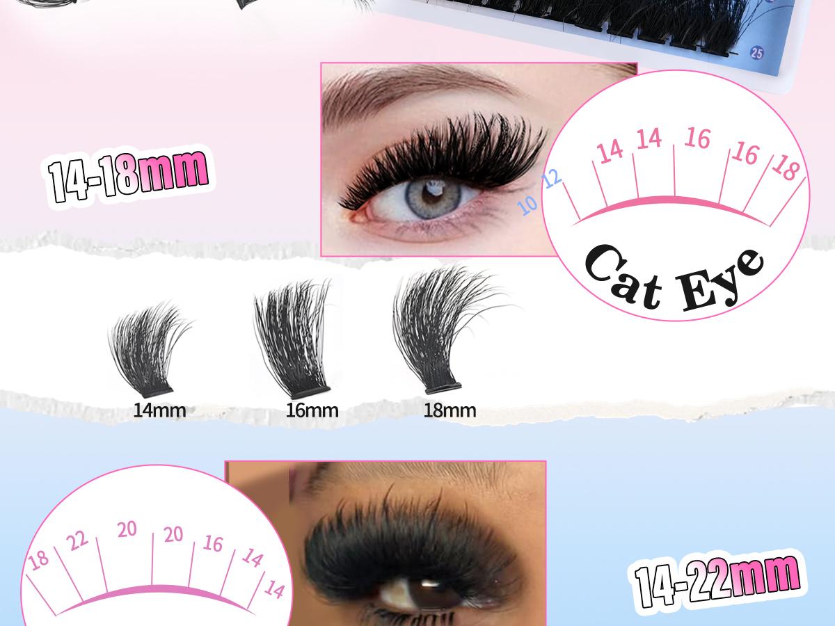 Lash Clusters Eyelash Extensions 280D Individual Eyelashes 14-25mm DIY Lashes Extension Mega Volume False Eyelashes by BEFACL(Dramatic)