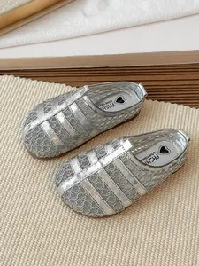 Girls' Summer Casual Open Toe Soft Soled Sandals, Adjustable Fit Velcro Closure, Woven Texture, Comfortible Daily Wear, Perfect for Outdoors, Lightweight Sole
