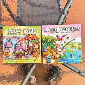 2/4 Packs Cute and Fun Cozy Whimsical Coloring Book Coloring Book for Adults, Bold and Easy, Simple and Large Patterns for Relaxing, Including Animals, Landscapes, Flowers, Patterns, Cute Things and More (bold and Easy Coloring)