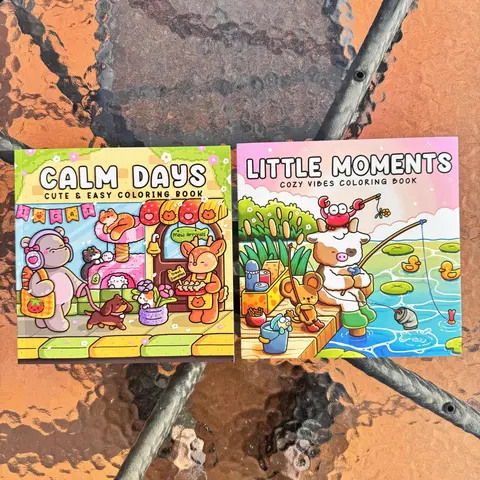 2/4 Packs Whimsical Coloring Books for Adults, Bold and Easy, Simple and Large Patterns for Relaxing, Including Animals, Patterns, Cute Things and More, Mindfulness, Creativity, Coloring Books Set