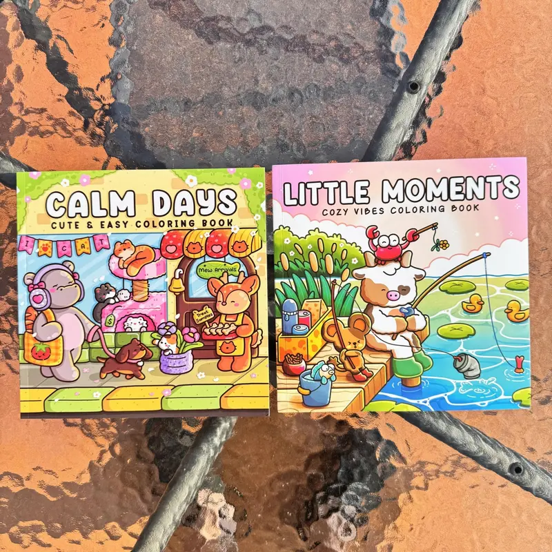 2/4 Packs Whimsical Coloring Books for Adults, Bold and Easy, Simple and Large Patterns for Relaxing, Including Animals, Patterns, Cute Things and More, Mindfulness, Creativity, Coloring Books Set