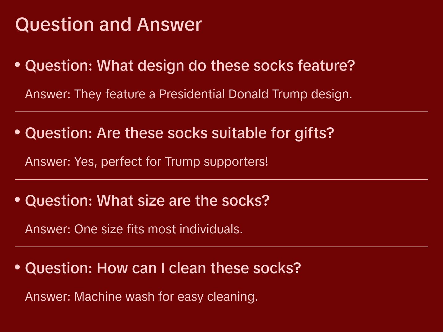 Presidential Donald Trump Socks