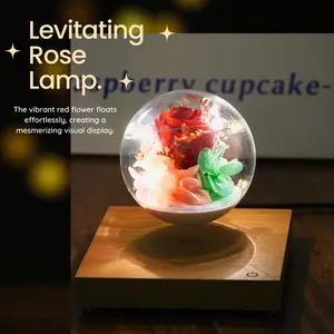 Magnetic Levitation Rose Lamp, Home Decoration Lamp, Creative Night Light, Best Gifts for Friend & Family