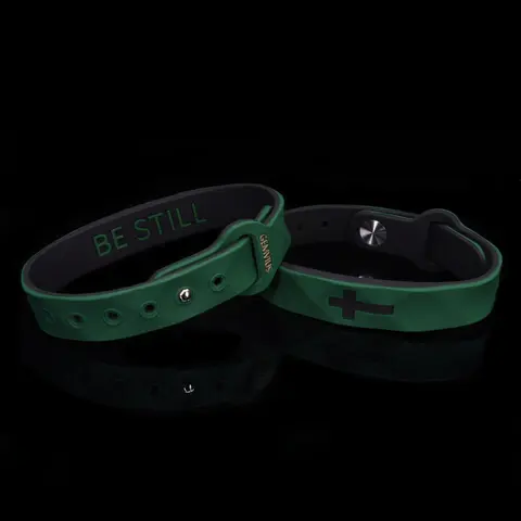 Gemvius Be Still Faith Bracelet - Size Adjustable - Bible Verse Psalm 46:10 - Daily Wear Silicone Wristband with Pin Lock Clasp