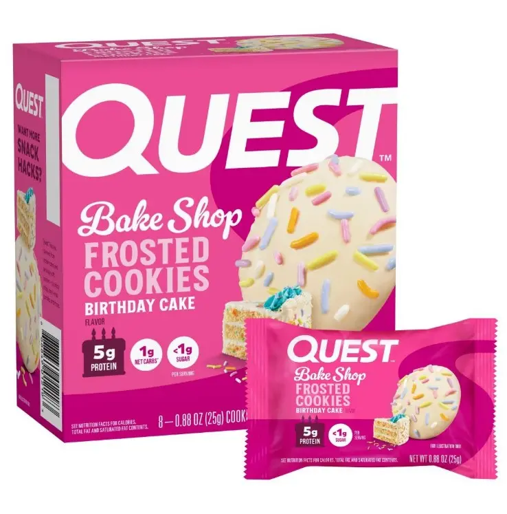 Quest Nutrition Frosted Protein Cookies, Birthday Cake Flavored, 8 Count