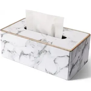 Rectangular tissue box cover, tissue holder stand, compatible with Kleenex and napkins; universal rectangular tissue box sleeve, suitable for bathroom, car and home multi-scene use