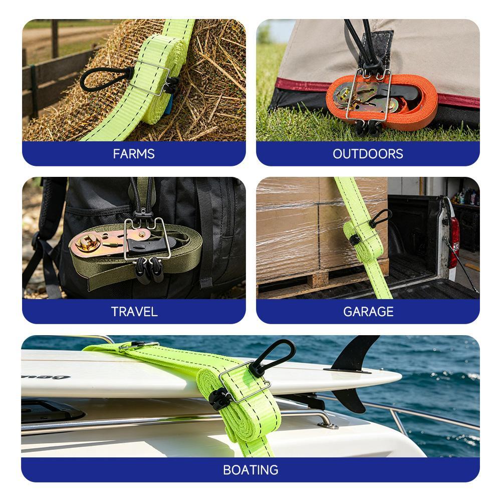 2 Pack Tie Down Strap Keeper | Adjustable Stainless Steel Strap Organizer | Secure Loose Cargo Straps, Ropes & Cords for Truck, Trailer, Garage & Boat