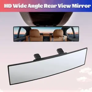 Universal Clip-On 11.81" Wide Angle Rearview Mirror USA Panoramic Convex Glass for Blind Spot Reduction in Cars SUVs Trucks