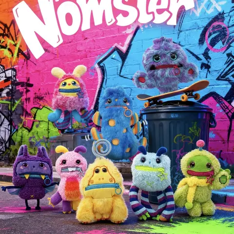 MINISO Nomster-Nom Bad Mood Plush Keychain Blind Box - Collector's Edition Sound Feature Soft Collectible Toy, Ugly-Cute Look, Zippered Mouth Storage, Blinking Eyes, 20cm Backpack Charm for Women & Girls