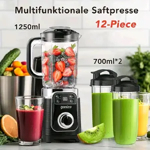Big Promotion88Ganiza Smoothie Blender, 15-Piece Kitchen Personal Blender and Grinder Combo, Smoothie Maker with 4 BPA-Free Portable Cups, Nutritional Recipes, 900W Milkshake and Smoothie Blender