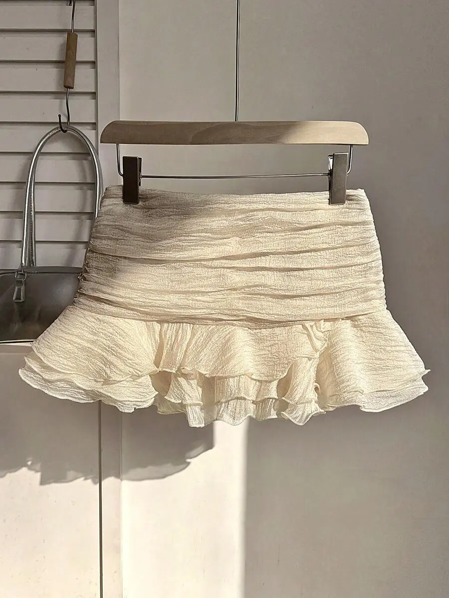 Women's Elegant Sexy Ruffled Hem Leopard Print Mini Skirt, Suitable For Casual, Party Night, Beach, Graduation Season Summer/Autumn
