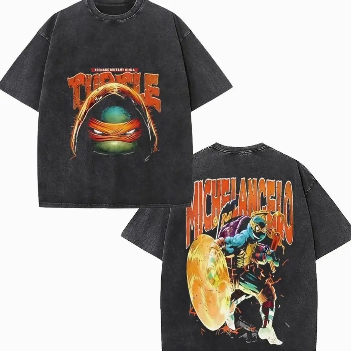 Casual Streetwear Style, Men's T-Shirt, Teenage Mutant Ninja Turtles Michelangelo, Summer Wear, Gift For Teen Boys And TMNT Fans IH0 C4Z