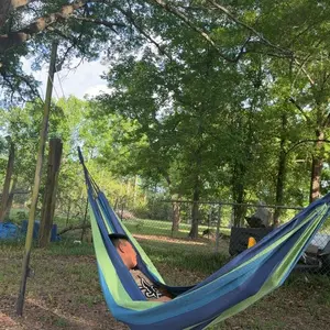 Classic Soft Canvas Hammock, Durable Portable Hammock for Single & Double Use, Ideal for Camping, Patio, Yard, Backpacking and Travel