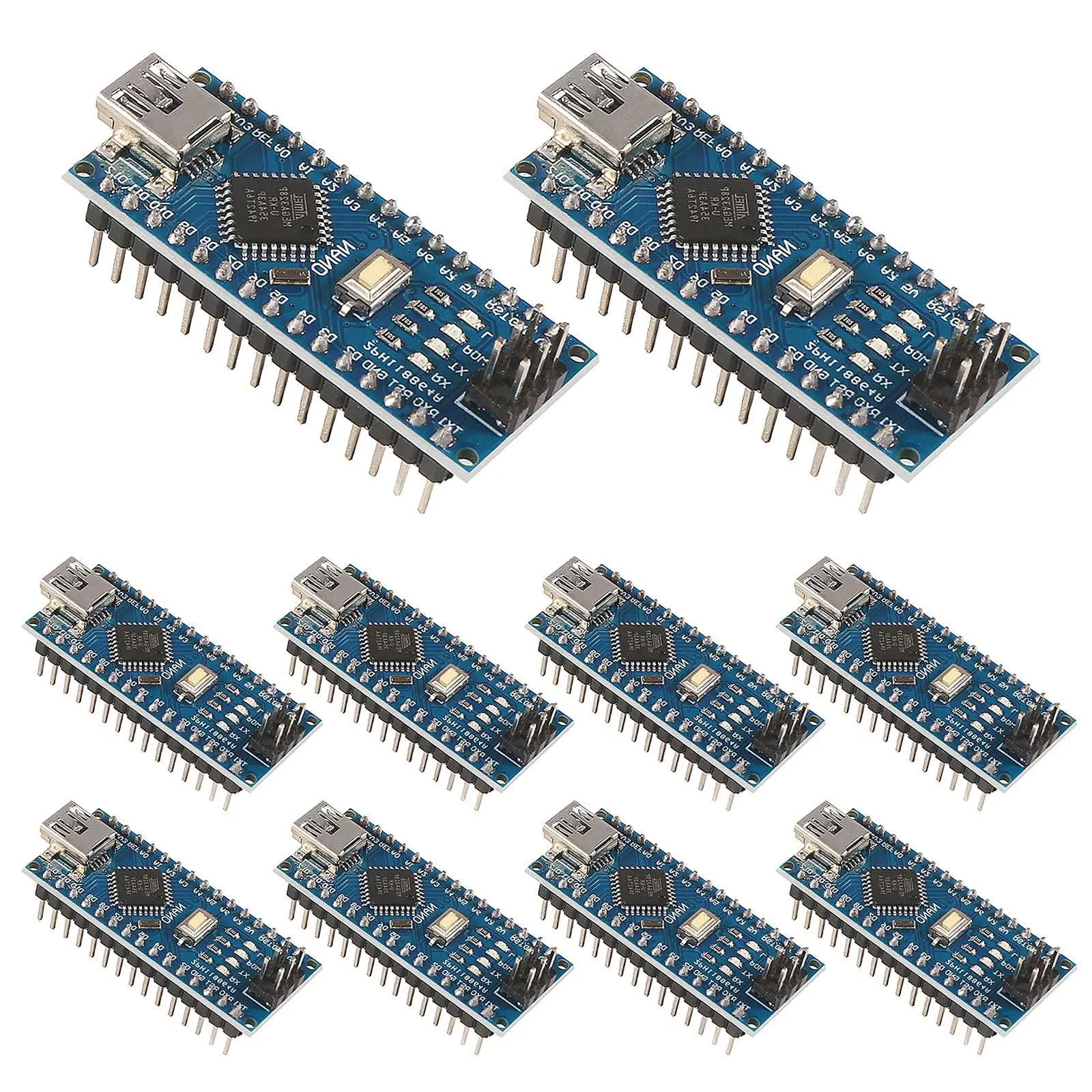 hiBCTR-10-Piece Set of Nano Boards for Nano V3.0 ATmega328P with CH340 ...