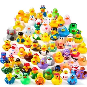 15 Pcs Rubber Ducks, Random Assortment Ducks Bulk with Mesh Carry Bag, Mini Rubber Duckies for Toddler Baby Bath Toys, Kids Bath Pool Toys Birthday Gifts Party Favors