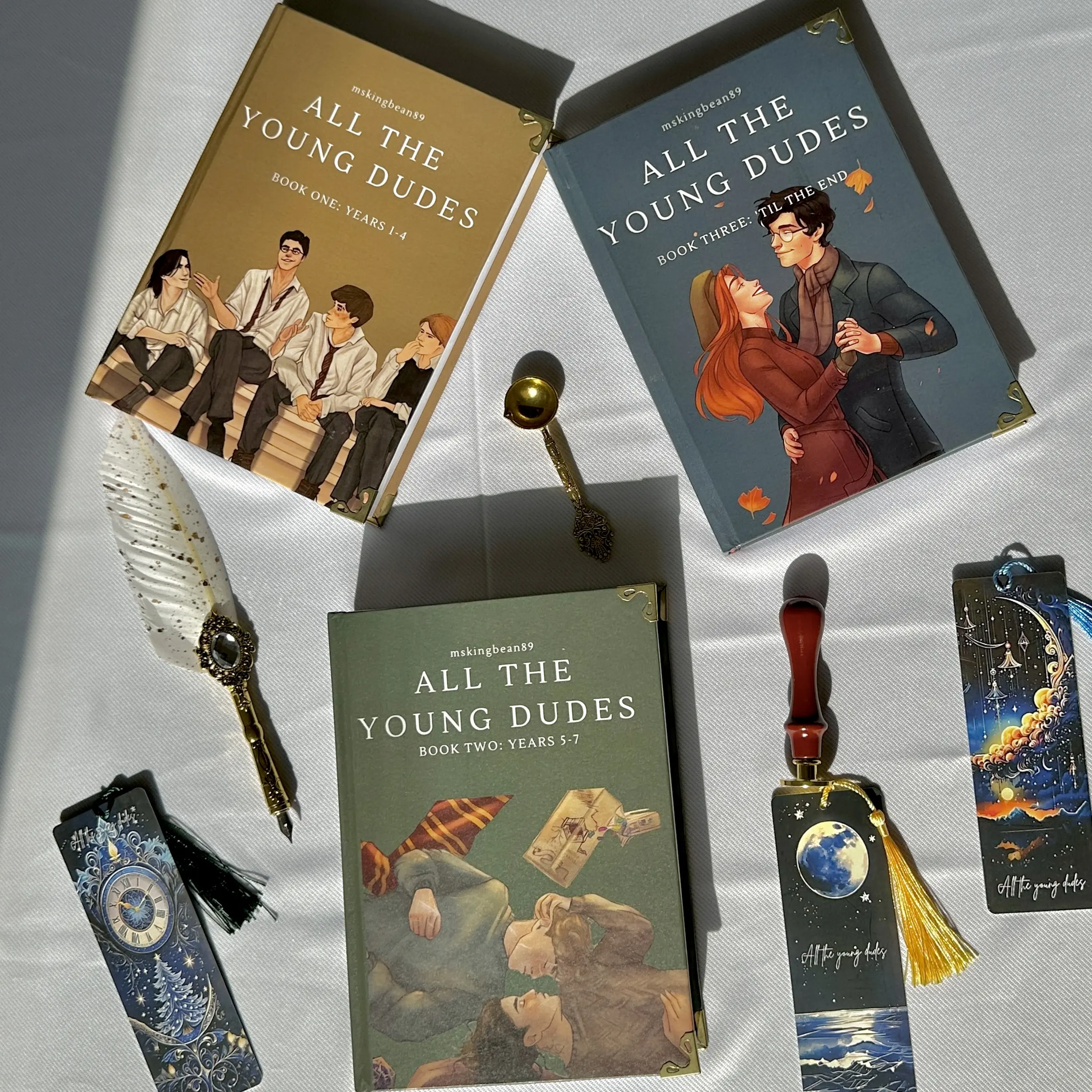 All The Young Dudes Hardcover Book Set, 3 Book Collection, Fanfiction Collector Edition with Matching Bookmarks