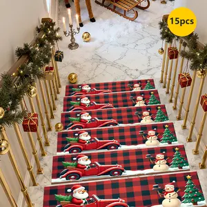 Non-Slip Stair Carpet,Christmas decorations Step Protection Carpet, Decorative Bordered Stair Mat for Home Decoration & Bedroom Accessories - Suitable for Indoor, Outdoor Stairs & Multiple Scenarios