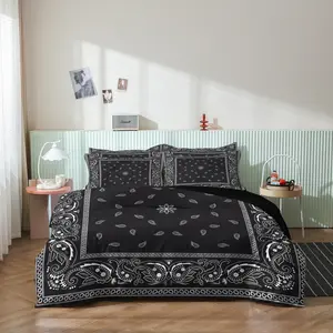 3pcs Printed Paisley/Mandala Floral Print Duvet Cover Set - Soft Comfortable Breathable Bedding for Bedroom Guest Room And Dorm Room (1 Duvet Cover + 2 Pillowcases)