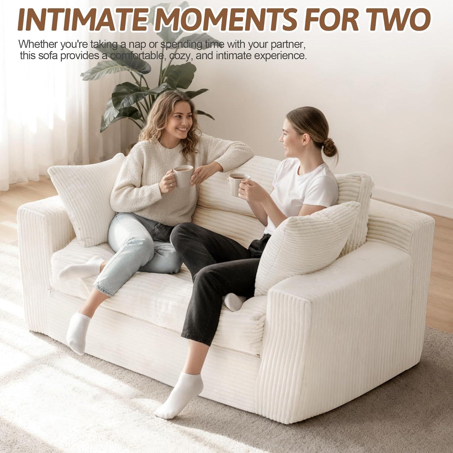 Winzoo Convertible Sofa Bed, Pull Out Boneless Couch Loveseat Floor Sofa Bed with Pillows, 2-Seater Folding Sofa Loveseat Boneless Couch for Living Room, Bedroom, Apartment, Office(Grey)