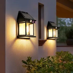 SOLPEX 2 Pack Solar Wall Lights Outdoor, Motion Sensor with 3 Lighting Modes, Waterproof Solar Porch Lights for Patio, Garage, Shed, Door, Yard, Outside Decorative Solar LED