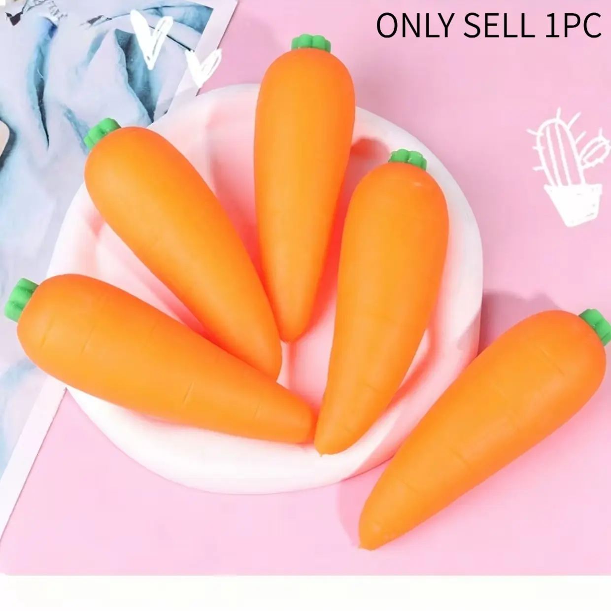 Squishy Carrot Stress Relief Toy, Stress Relief Fidget, Stress Relief Fingertoy, Squishy Sensory Fidgets, Sensory Fidget Gift, for Teens & Adults, Squeeze Stretch Twist, Ideal for Sensory Play & On-The-Go Fun, Sensory Stress Reliever, Unboxing Toy
