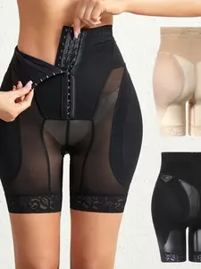 Women's High-Waisted Sexy Panties, Adjustable Buckle, Mesh Lace Trim, Waist Cinch, Butt Lifter, Leg Support, All Season, Gift for Girlfriend