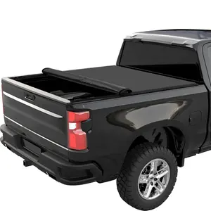 GARVEE Soft Roll-Up Tonneau Cover for Compatible with 2019-2024 Chevrolet Silverado/GMC Sierra 1500 5.8 Ft Truck Bed