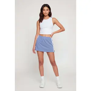 Varsity Stripe Back Graphic Skirt with Shorts Lining