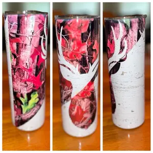 Pink Camo Deer Tumbler