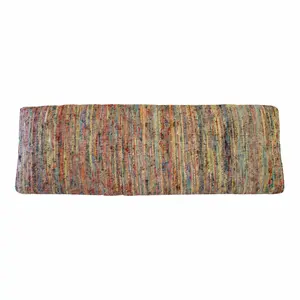 HomeRoots 483466 18 x 47 x 16 in. Rainbow Stripe Blue Leg Upholstered Bench