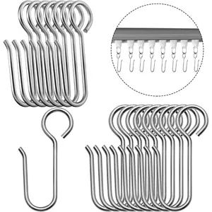 Metal Curtain Track Hooks S Shaped Small Curtain Metal Drape Wire Hooks For Ceiling Drape Track