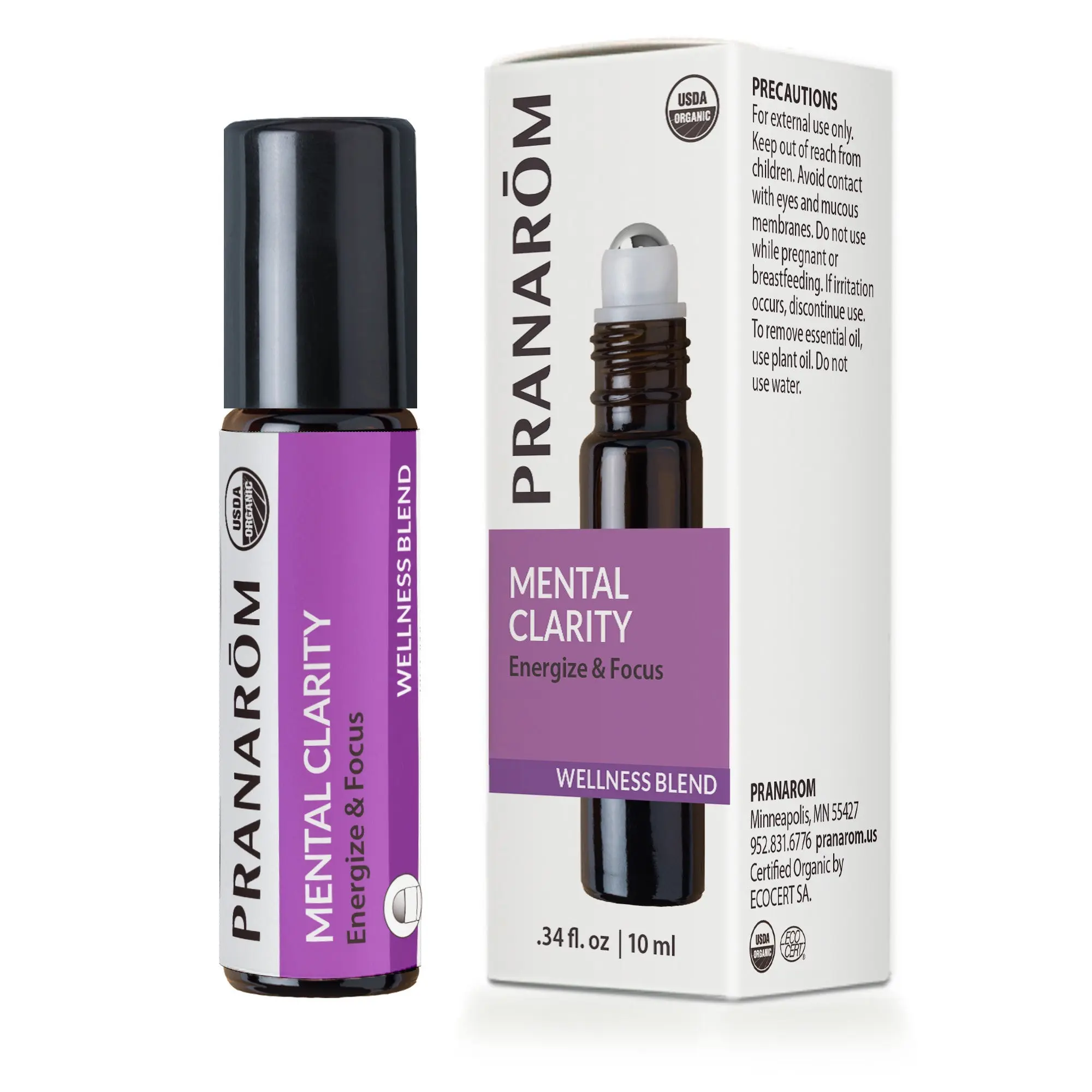 Pranarom Mental Clarity Essential Oil Wellness Blend | Focus, Calm & Stress Relief
