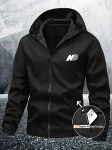 Waterproof Jacket Lightweight Hooded Outdoor Coat, Windproof Outerwear, Multi-Pocket Zipper, Ideal for Skiing Ice Skating Hiking Mountain Climbing Fishing, Lightweight Sports Jacket