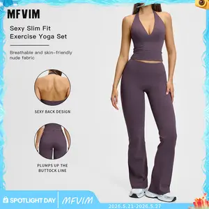 MFVIM Women's 2 Piece Sleeveless Colorblock Fleece Yoga Set with Shoulder Straps, Athletic Fit Training Clothes for Gym Workout Women, Premium Sportswear for Running & Exercise