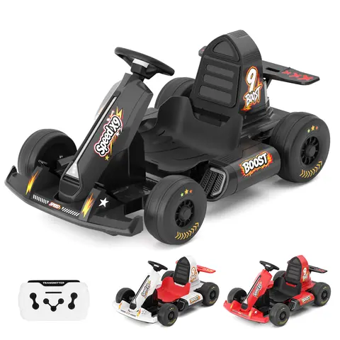 XJD 24V Dual Drive Battery-Powered Unisex 4-6 Years Kids' Electric Drifting Ride-On Car - 12V Compatible, Adjustable Features, Remote Mode, ABS Body, Cool Lights, Bluetooth Music, Shock Absorption, Visual Screen Outdoor Toy for Boys