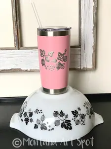 Pyrex Gooseberry Inspired | 20 OZ insulated Tumbler with Lid and Option to Personalize