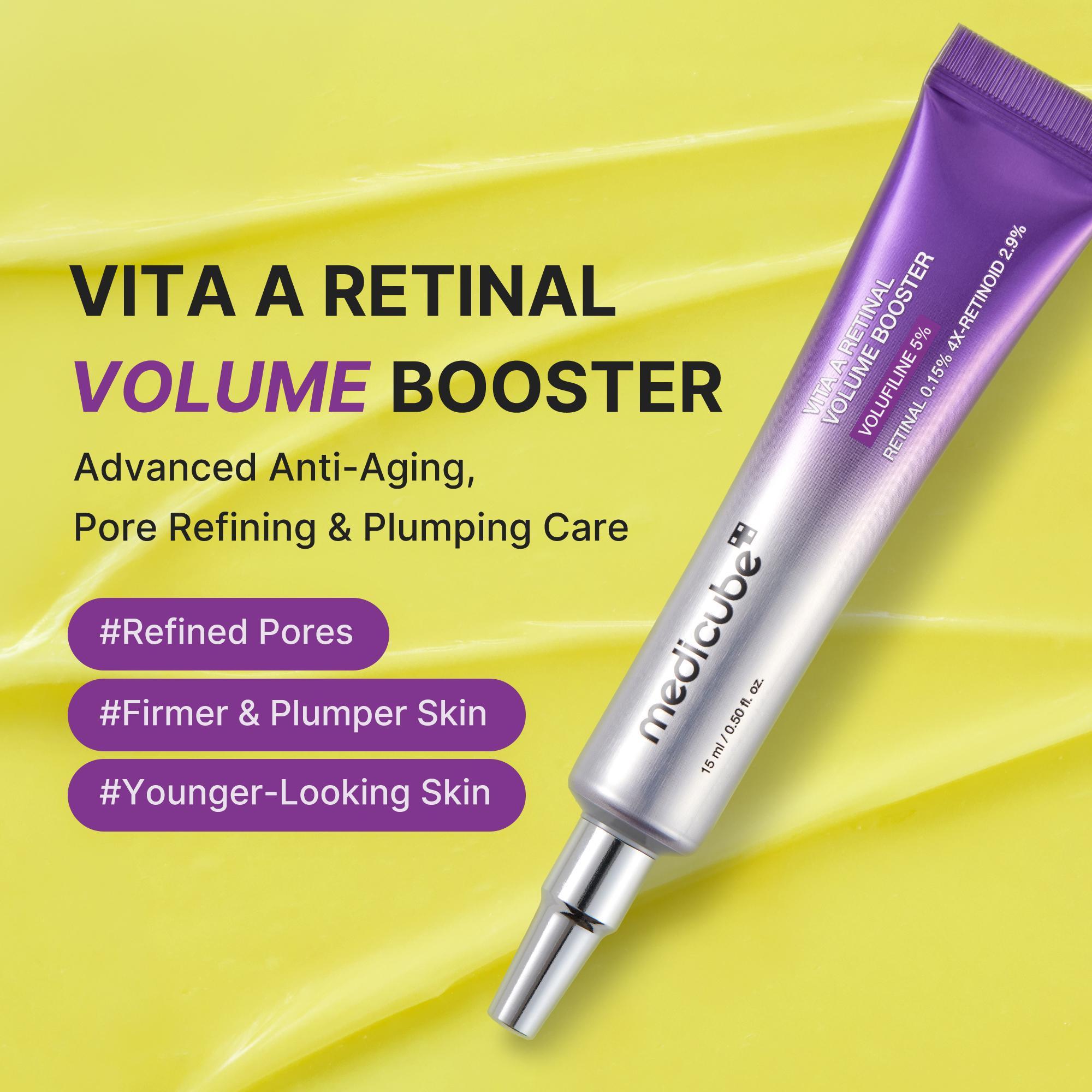 [NEW] [medicube] Vita A Retinal Volume Booster | Retinal + Volufiline + 4X-Retinoid + 4X Micro Boost | Anti-aging, Plumping | Care for Pores, Look of Fine Lines, Skin Elasticity & Firmness For Smoother, Firmer & Youthful-looking Skin  | Korean Skincare