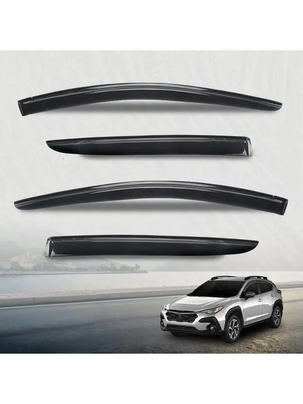 MOTOR GPLUS Multi-Function Sun Side Window Deflectors & Visors - 4-Piece Rain Guards Set for 2024-2026 Subaru Crosstrek Impreza, Vehicle-Specific, Sun Protection, Tool-Free Peel-Stick Installation, Durable, Precision-Made, Deflect Airflow, Durability And,