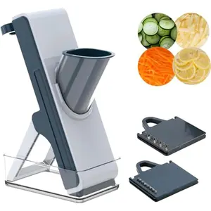 Safe Mandoline Slicer for, Vegetable Slicer with Container, French Fry, All in 1 Julienne Slicer for, Thickness, Detachable Blade, Dishwasher Safe(Green)