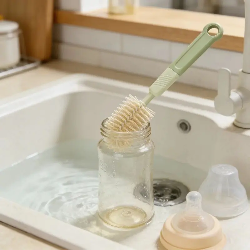 3-Piece Silicone Baby Bottle Brush Set, Baby Pacifier Cleaning Tool, Straw Cleaner, Cup Mouth Brush, Non-Rechargeable, Bottlewasher, Bottle Cleaning Kit, Model Xinghao