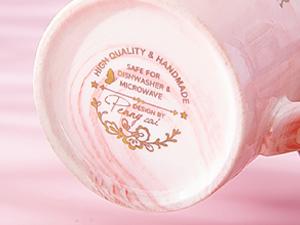 14oz Pink Ceramic Marble Gold Print Coffee Mug - Biching 2026 Graduation Gifts for Women, Valentines Spiritual Motivational Congrats Gifts, Lid-Included, Microwave Safe, Warm Beverages Cup, Nicely Boxed, Washable