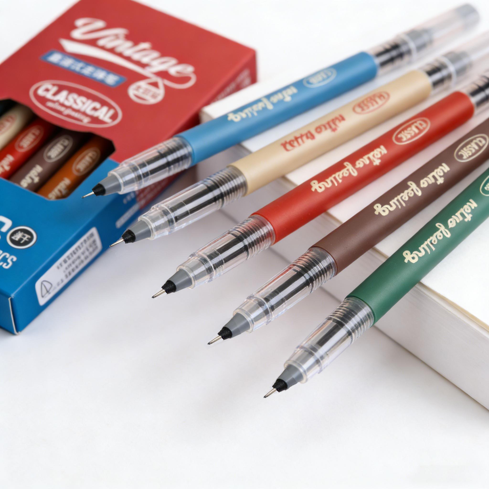 6Pcs Cute Retractable Gel Pens, 0.5mm Fine Point Black Ink Pens with Comfortable Grip, Smooth Writing Gel Pens for Office & School Supplies, Perfect New Year Gifts & Valentine's Day Gifts for Women, Girls, Students & Coworkers