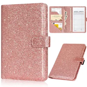 Server Book for Waitress Leather Waiter Wallet With Zipper Pocket Serving Note Pads Holder