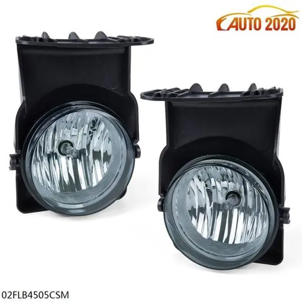 Pair Set Halogen Auxiliary Driving Fog Light Lamps, Polycarbonate High Visibility Automotive Car Bumper Lights (Left+Right), Compatible with 03-06 GMC Sierra 1500, 2500, 3500 Pickup Trucks