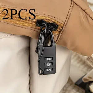 2pcs Metal Travel Padlock, 3-Digit Combination Lock, Waterproof Anti-Theft Safety Lock for Backpacks, Luggage, Suitcases, Matte Surface